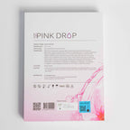 Back view of a pink drop product packaging with 'Pink Drop' branding on a light gray background.