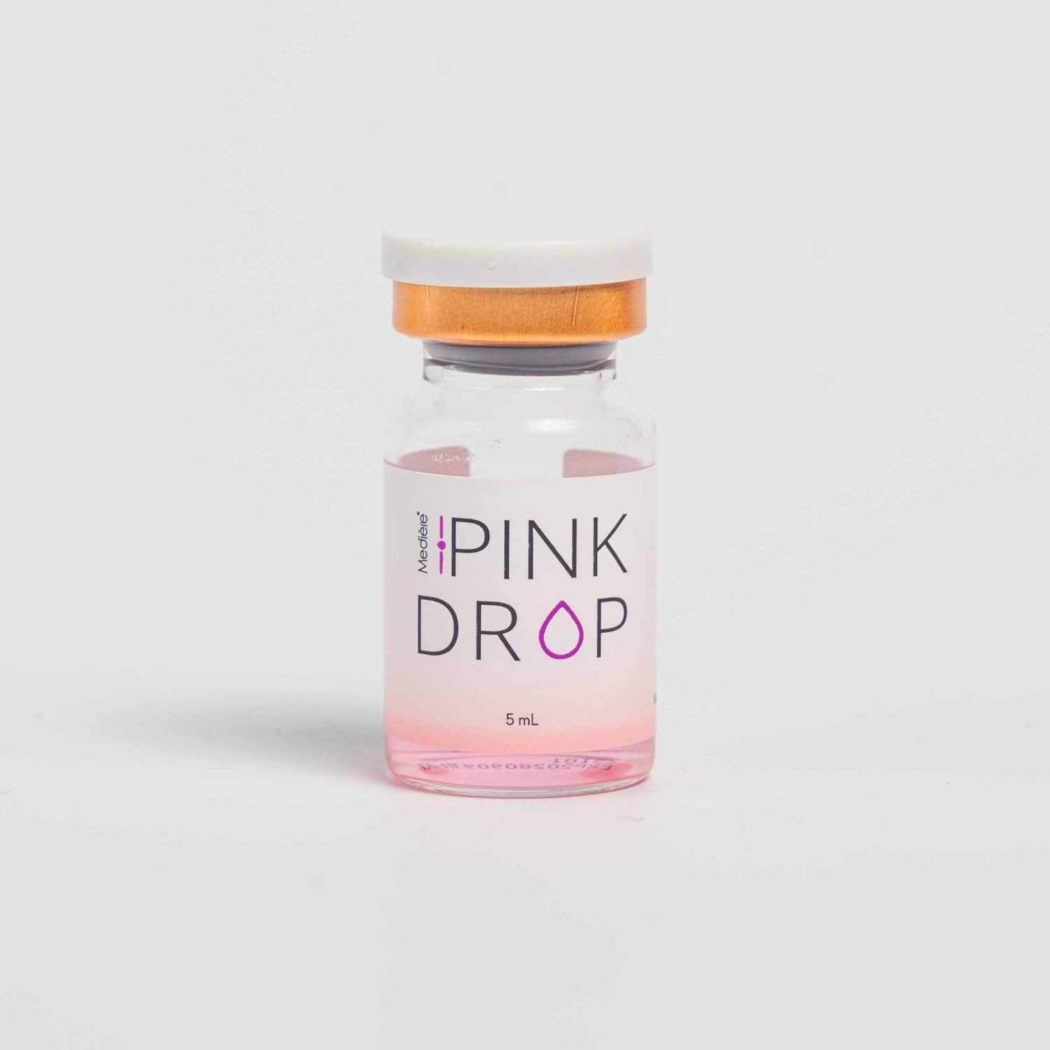 Pink Drop vial on a light gray background